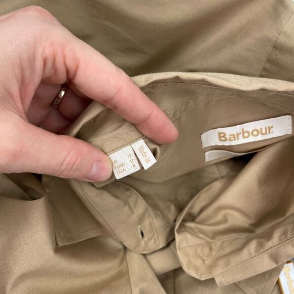 NEW Barbour Bison button up shirt Size 8 designer tan - Picture 5 of 12